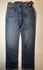 NWT Old Navy Boy's Straight Size 16 Husky Dark Wash Blue Jeans Adjustable Waist