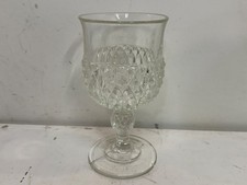 Vintage Indiana Glass Diamond Point Clear Water Goblet