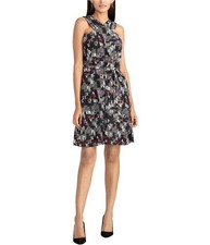 Rachel Roy Womens Text Print A-line Dress, Black, 10