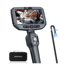 Dual Lens Articulating Borescope, DEPSTECH Endoscope Camera with Light, Artic...