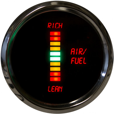 Intellitronix LED Bargraph Air/Fuel Ratio Gauge - Black Faceplate / Chrome Bezel