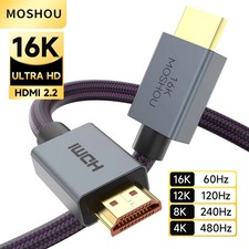 16K HDMI 2.2 Cable 96Gbps Ultra High Speed Braided Cord 4K 480Hz 8K 240Hz HDCP