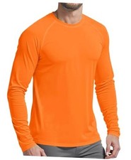 Mens UPF 50 UV Sun Protection Shirts Outdoor Long Sleeve SPF XX-Large Orange