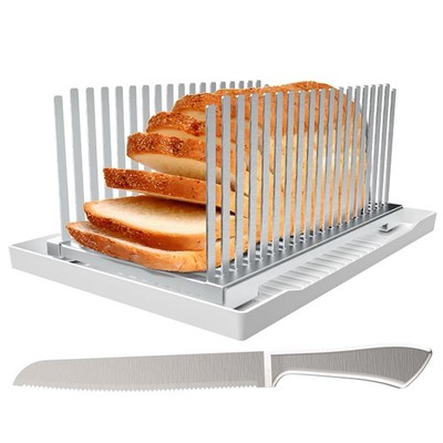 Adjustable Bread Slicer Guide for Homemade Bread with Stainless Steel Materia...