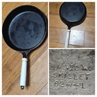 RARE Vintage Wagner Gourmet No 10 W Cast Iron Skillet 62H-1 Porcelain Handle 12”