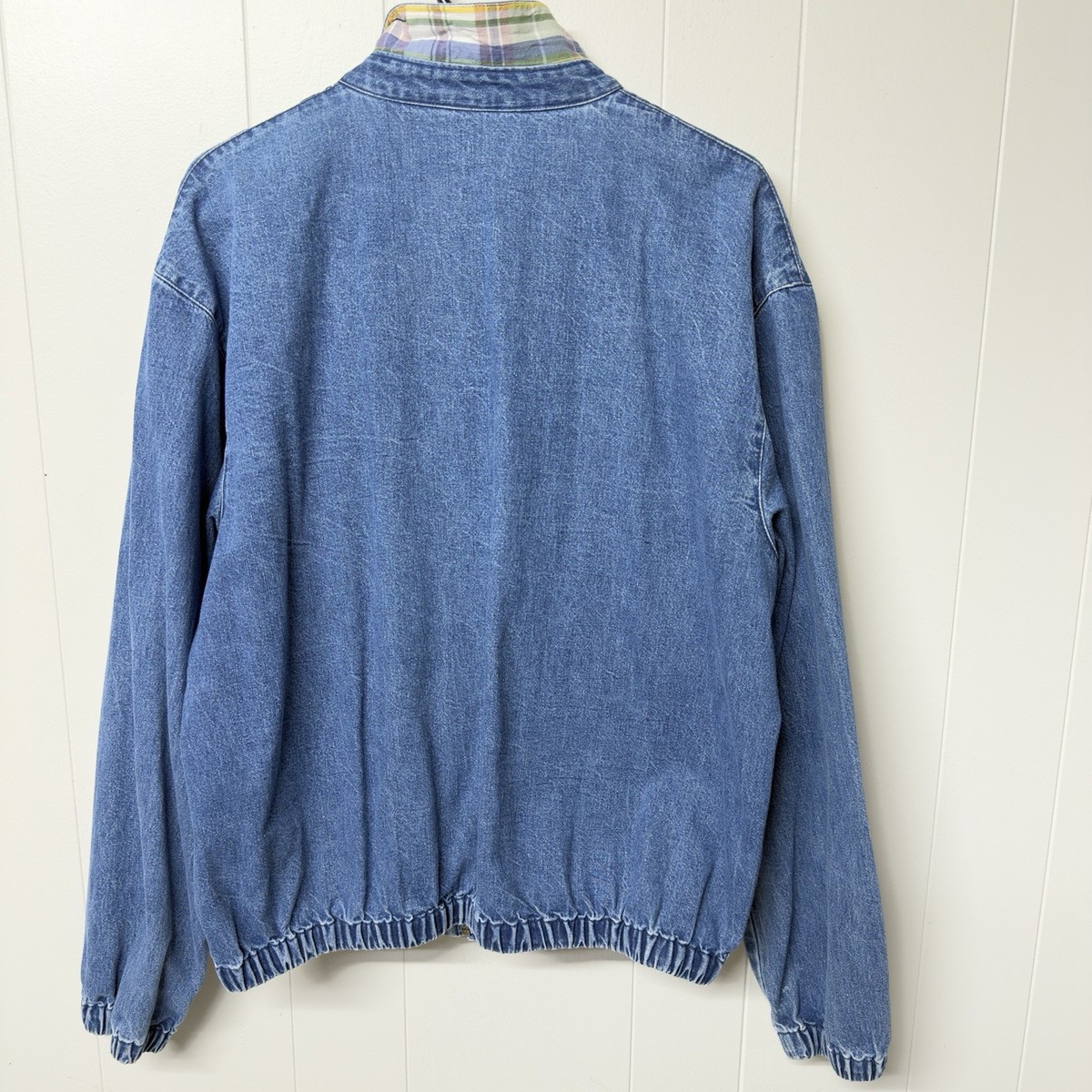 Vtg 80/90s Polo Ralph Lauren Denim Harrington Jacket Bomber Zip