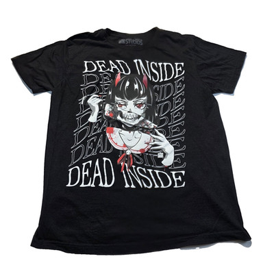 Hot Topic/ Women's Med t-shirt/ Black Dead Inside Slasher Girl Horror Gothic