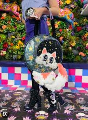 Irregular Choice ''Miaow At The Moon'' Furry Tail Big Bag   Kawii Rare Bnwt