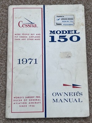 Cessna 150 Owner s Manual 1971 - Original Booklet Anderson Aviation Biggin Hill
