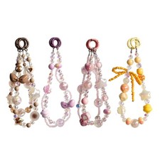 Handmade Beaded Women Phone Chain Wrist Strap Lanyard Jewelry Keychain Antiloss