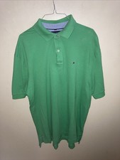 Tommy Hilfiger Polo Shirt Mens GREEN XL SHORT SLEEVE CASUAL SHIRT Classic Fit