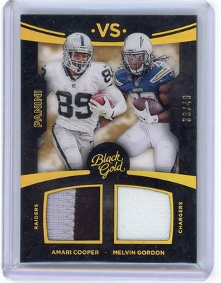 2015 Panini Black Gold Melvin Gordon, Amari Cooper #VS-CG DUAL MEM 38/49..***