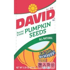 David Original Roasted and Salted Pumpkin Seeds, 2.25 Oz (Pack of 12) 29.34 per gallon
