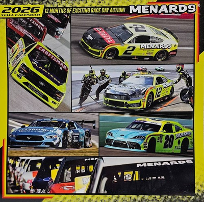 #ad ONE 1 New 2026 Menards Color Calendar NASCAR Trans Am Series Racing Teams $8.99