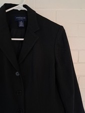 Vintage Ann Taylor Petites Wool Blend Black Blazer Jacket 4p Petite Lined Career