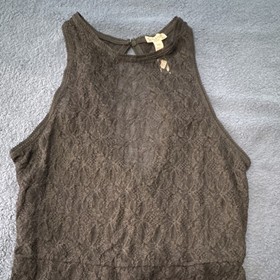 Intimately Free People Women's Black Lace Sleeveless Ruched Jumpsuit Size S