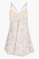 ZIMMERMANN Lace-trimmed floral-print linen-gauze mini dress New Size 2/UK12