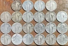 Lot of 22 Standing Liberty Silver Quarters 1917-1930 AG to XF