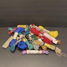 Lot Of 26 Vintage Darice Pepperell Amy Metallic Craft Cord For Plastic Canvas 
