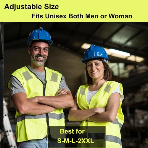 Safety Vests 10 Pack - Yellow Reflective High Visibility Construction ANSI image 3