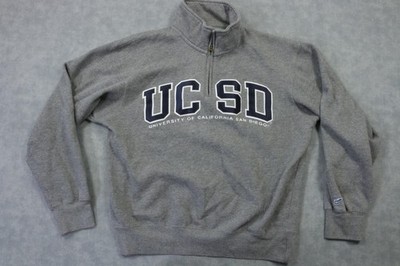 UC San Diego Tritons Sweatshirt Mens Small Gray NCAA College Blue 84 1/4 Zip