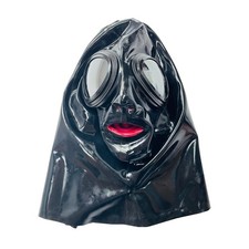 Latex Hood with Glasses 15cm Long Nose Tube Teeth Gag Rubber Mask Fetish 0.4mm