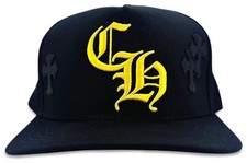 Chrome Hearts Cross Patch Baseball Hat Black/Yellow