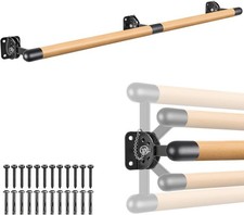 100-300cm Ballet Barre, Adjustable Wooden Dance Stretching Bar Wall Mounted Home