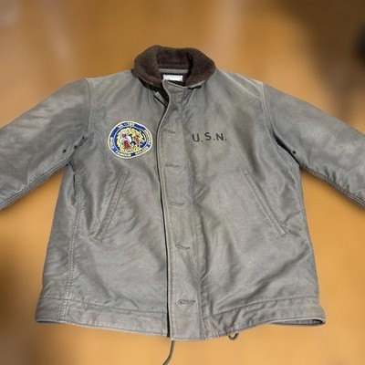 THE REAL McCOY'S N1 Deck Jacket Men's Size 40 Alpaca Warm Faded #FF ZAA