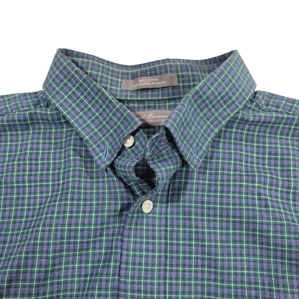 Daniel Cremieux Button Up Top Mens Green XL Plaid Woven Cotton Classic Western - Image 3 of 4