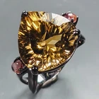 Jewellery 12 ct+ Natural Citrine Quartz Ring 925 Sterling Silver Size 8 /R439589