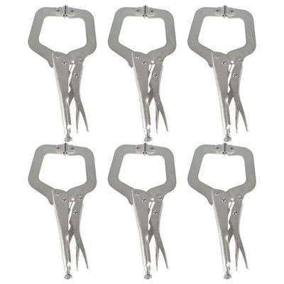 11-Inch C-Clamp Locking Pliers – Adjustable Welding Clamp With Swivel Pad, 3.25” Opening, Heavy-Duty Steel (2-Pack)