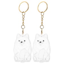 2 Pcs Pet Fur Keychain Hair Keepsake Box Dog Memorial Clear Plastic Capsule