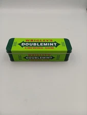 Wrigley's Doublemint Chewing Gum Hinged Tin Storage Box Free Shipping! T1913