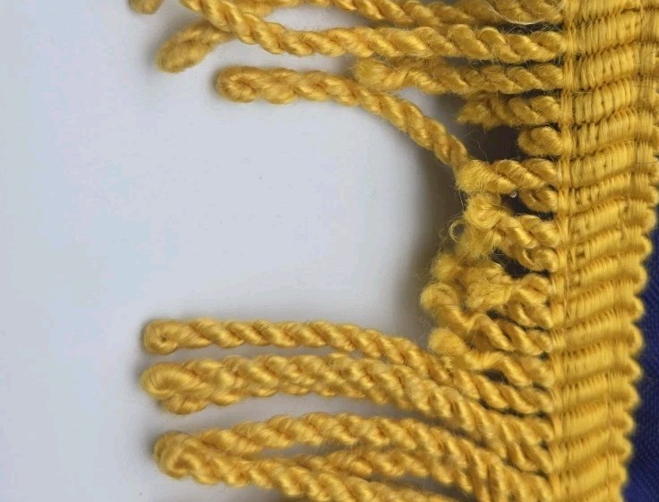 Wisconsin State Flag Ceremonial w/ Gold Fringe - Vintage Pre-1981 RARE - Nylon 