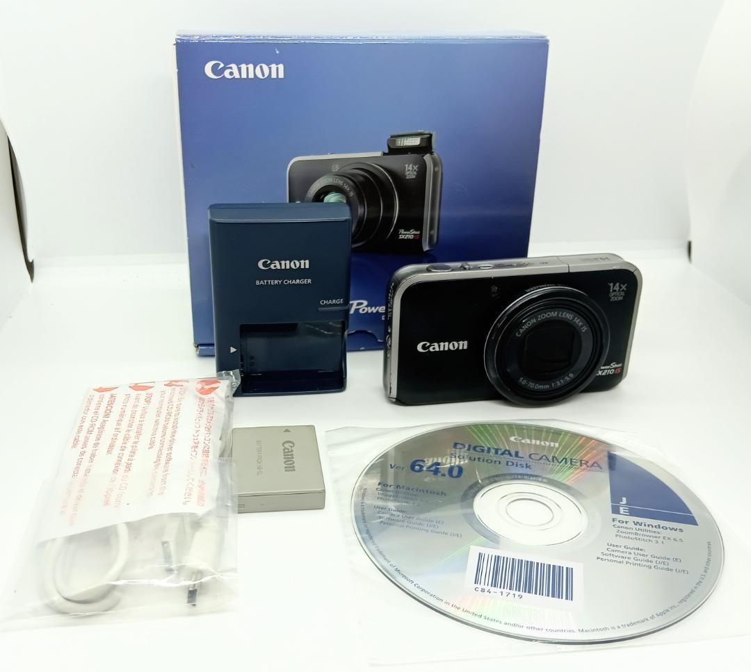 Canon PowerShot SX210 IS Black 14.1MP Compact Digital Camera 14x