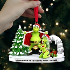 Personalized Naughty Couple 2D Flat Ornament, Christmas Gifts For Couples