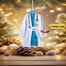 Personalized Nurse Uniform Ornament 2d Christmas Gift For Nurse GLC056602