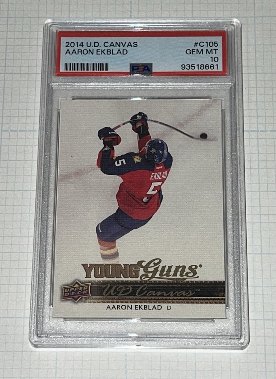 2014 UD UPPER DECK CANVAS AARON EKBLAD RC YOUNG GUNS #C105 - PSA 10 GEM MINT