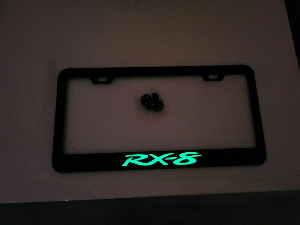 Marco de matrícula de acero inoxidable brillante Mazda RX8 con tornillos/tapas Foto 4 de 4