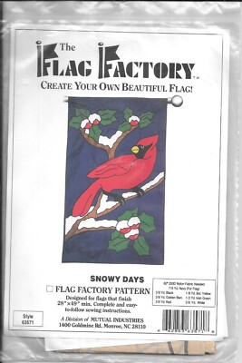 Unopened Sealed THE FLAG FACTORY PATTERN Style 63571 SNOWY DAYS Sewing Instructi