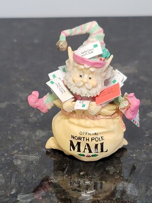 Enesco Crinkles Mail Elf Carrier Village Sandi Zimnicki 1990 Mailman Christmas 