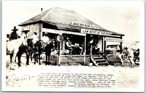 Vintage-Texas-RPPC-Real-Photo-Postcard-Judge-Roy-Bean-Office-View-1940s-Print
