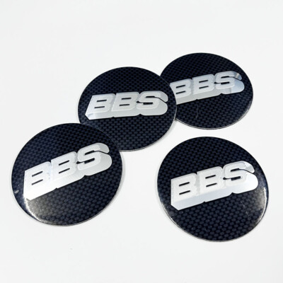 4x Für BBS Schwarz+Silber BBS Auto Emblem Stickers Felgendeckel Aufkleber 65mm