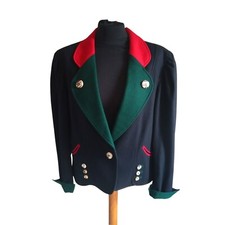 Vintage Julius Lang Trachten Wool Bavarian Oktoberfest Dirndl Jacket UK 14