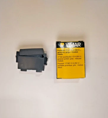17010 VIMAR PULSANTE UNIPOLARE 10A 250V MODULO RIDOTTO CASSETTA TONDA GRIGIO