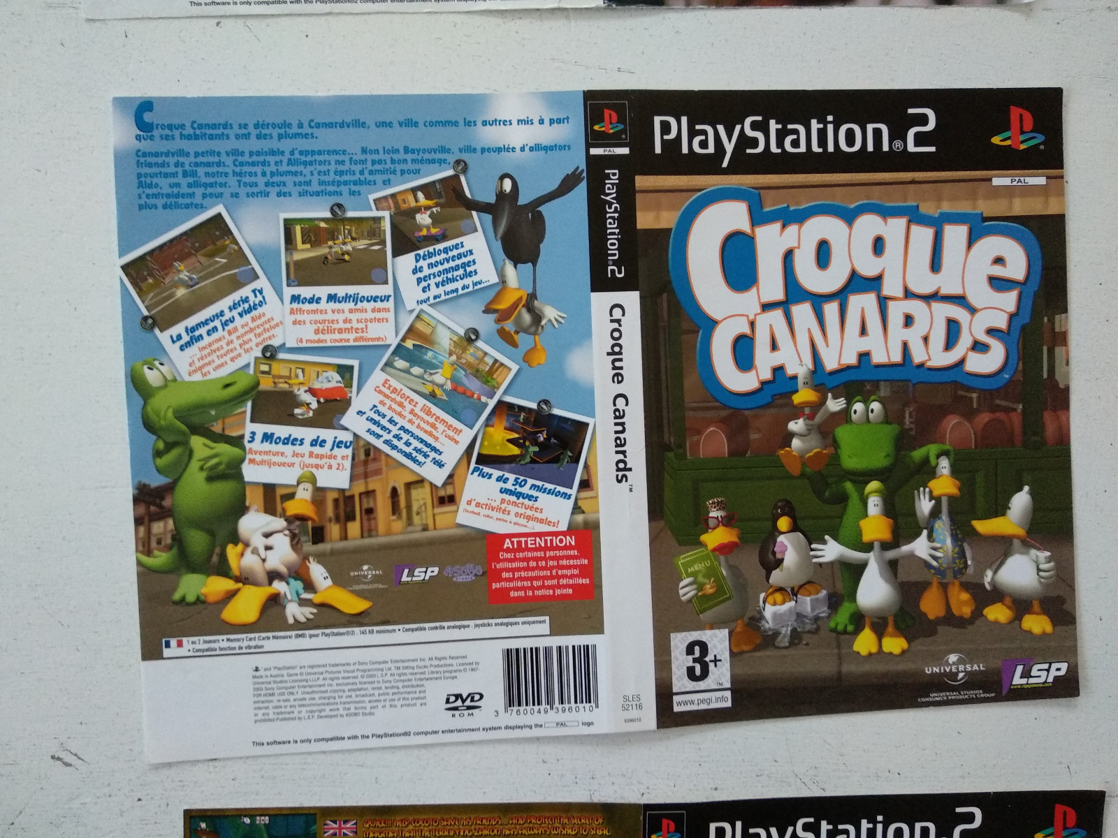 Jaquettes/Front-Back Croque canards Sony Playstation PS2 FR