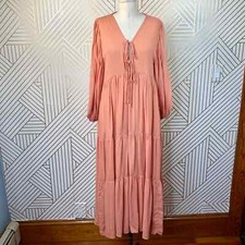 NWT Young Fabulous & Broke Dawn Maxi Dress in Peach Pink Orange Size S