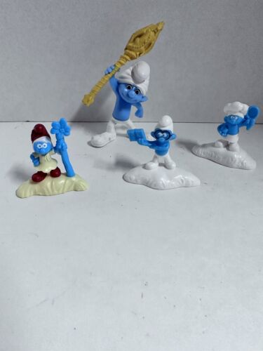4 Smurfs Lot Toy Figures McDonald's - Picture 1 of 5