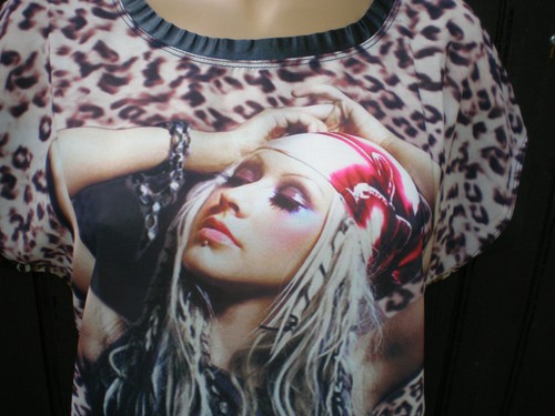 TEE SHIRT FEMME " STAR " LEOPARD BEIGE. VISCOSE - Picture 4 of 5